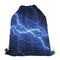 Lightning Plasma Print Drawstring Bag