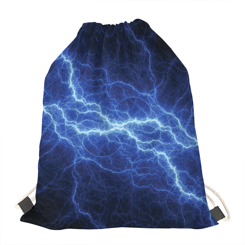 Lightning Plasma Print Drawstring Bag