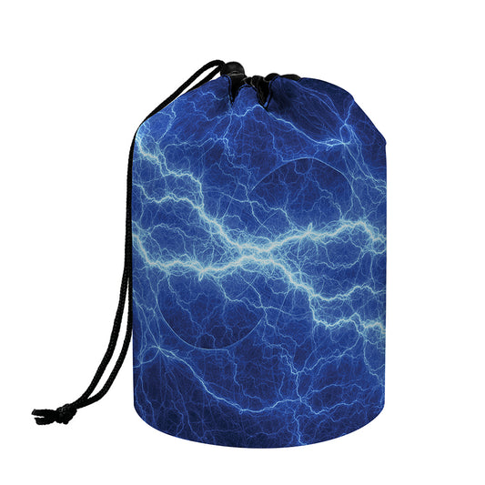 Lightning Plasma Print Drawstring Makeup Bag