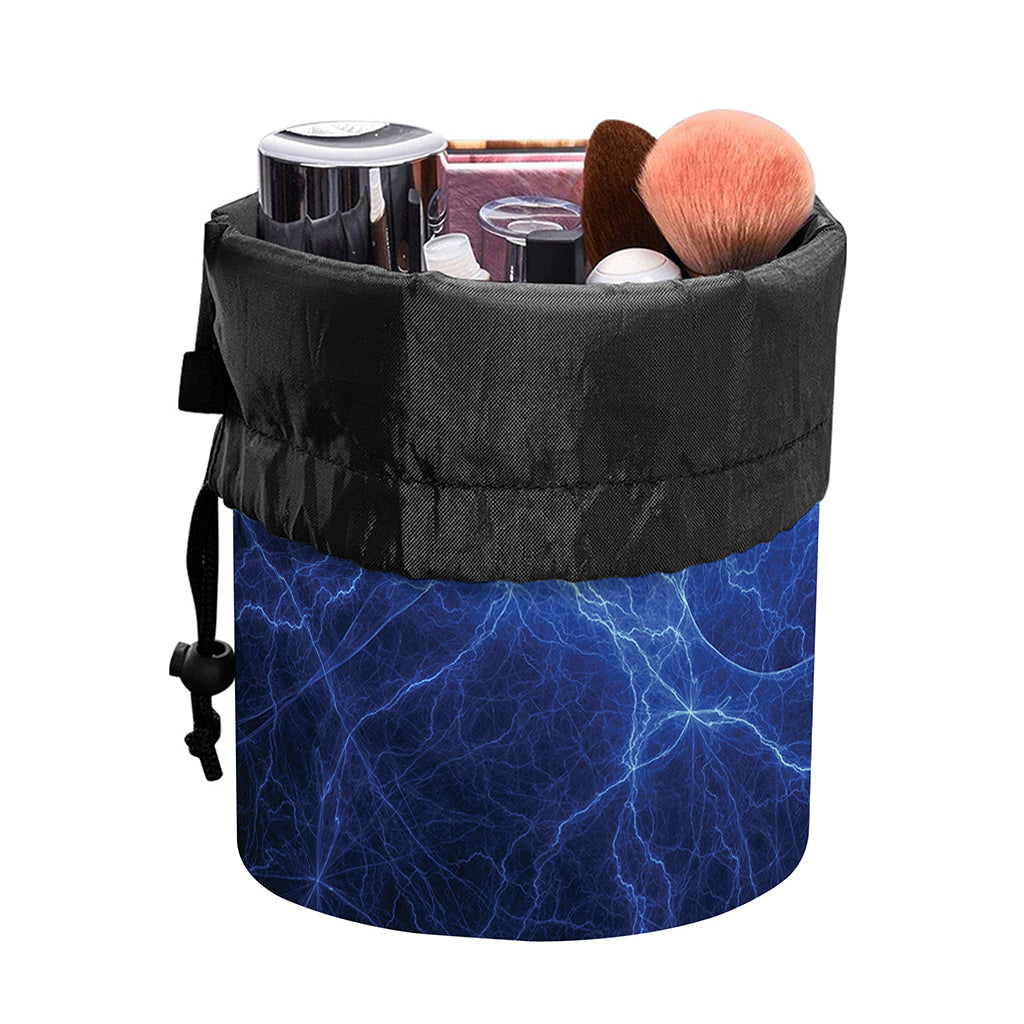 Lightning Plasma Print Drawstring Makeup Bag
