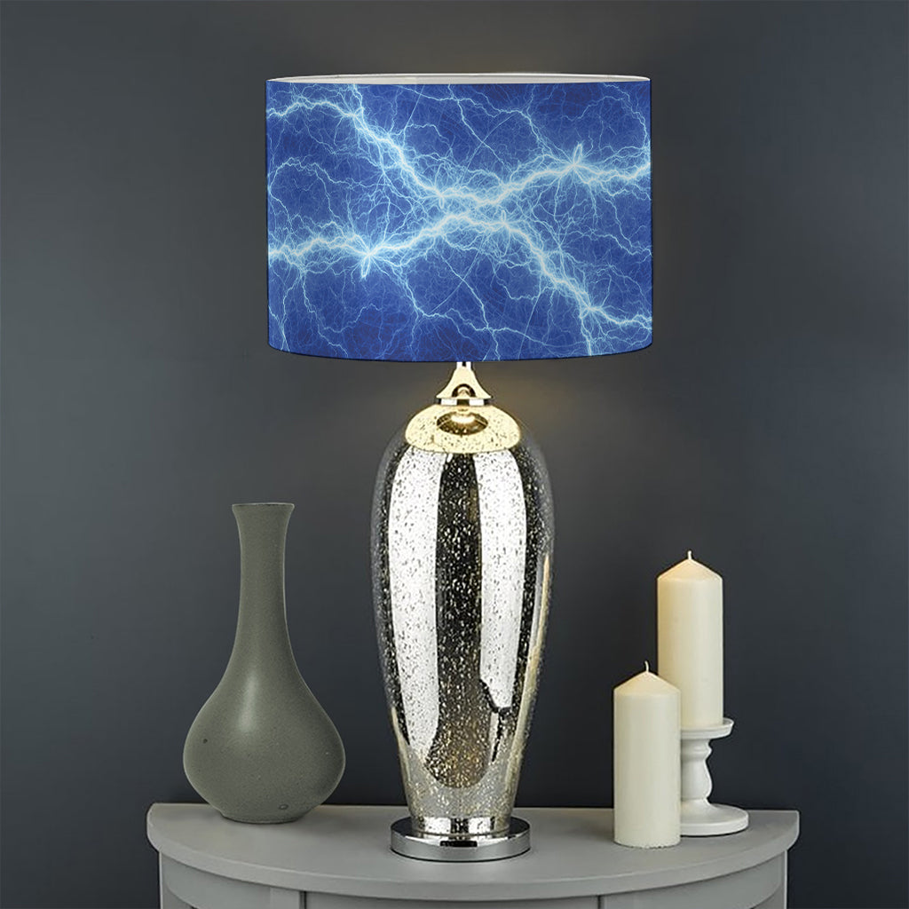 Lightning Plasma Print Drum Lamp Shade