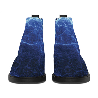 Lightning Plasma Print Flat Ankle Boots