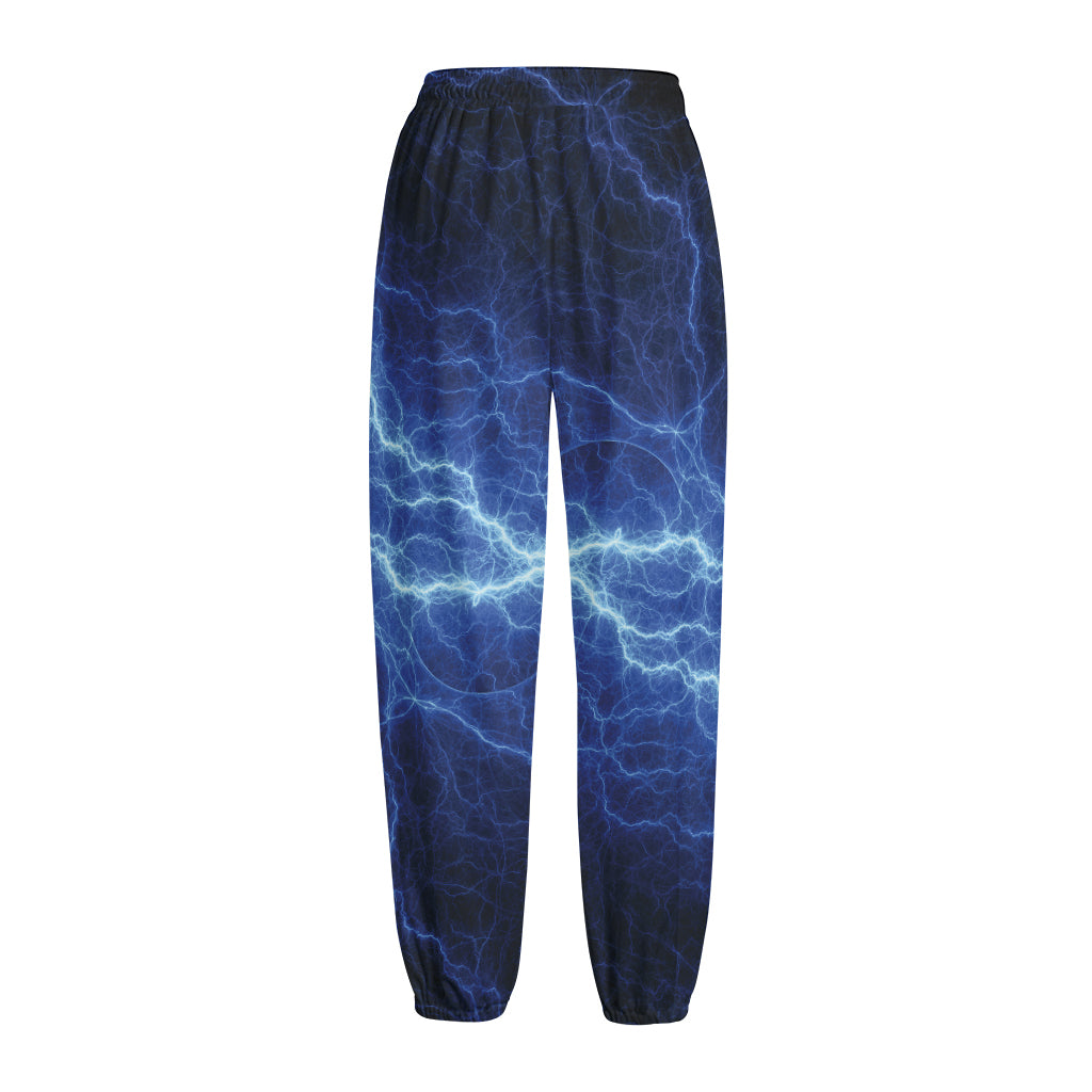 Lightning Plasma Print Fleece Lined Knit Pants