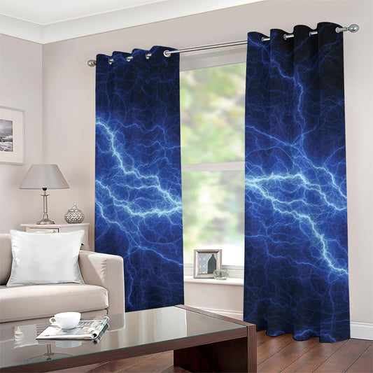 Lightning Plasma Print Grommet Curtains