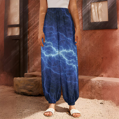 Lightning Plasma Print Harem Pants