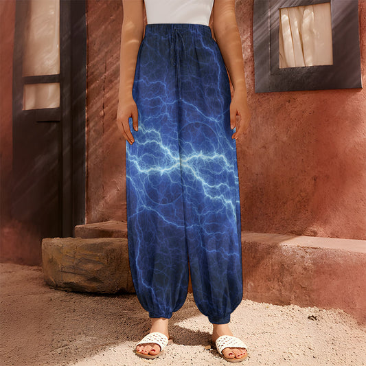Lightning Plasma Print Harem Pants