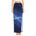 Lightning Plasma Print High Slit Maxi Skirt
