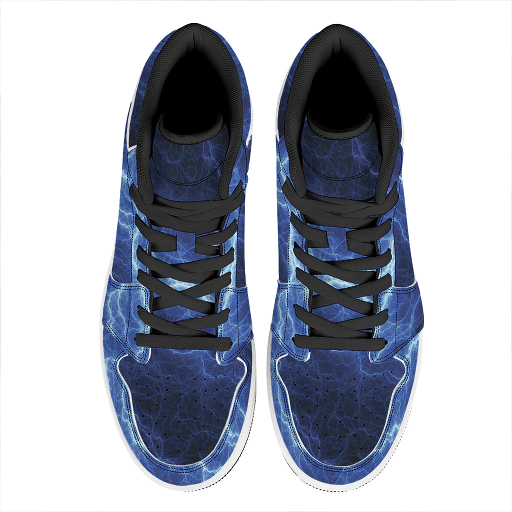 Lightning Plasma Print High Top Leather Sneakers