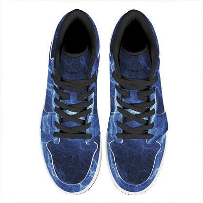 Lightning Plasma Print High Top Leather Sneakers