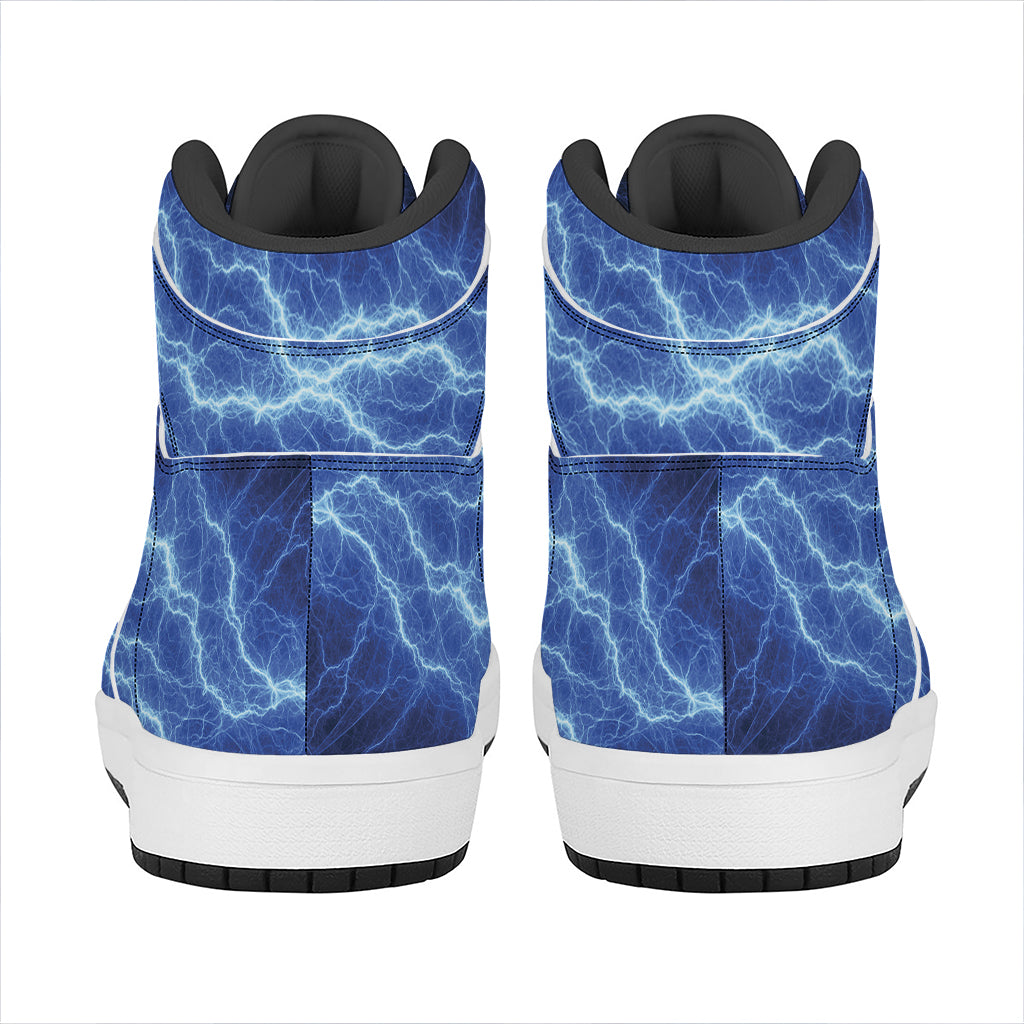 Lightning Plasma Print High Top Leather Sneakers