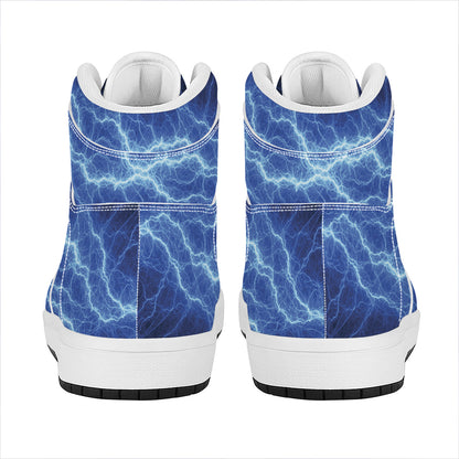 Lightning Plasma Print High Top Leather Sneakers
