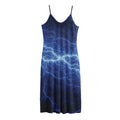 Lightning Plasma Print Jersey Midi Cami Dress