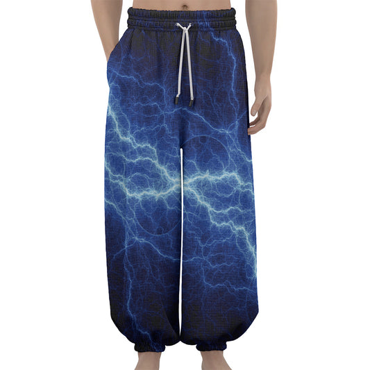 Lightning Plasma Print Lantern Pants