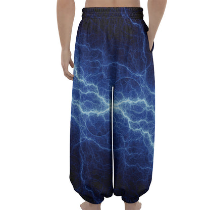 Lightning Plasma Print Lantern Pants
