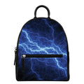 Lightning Plasma Print Leather Backpack