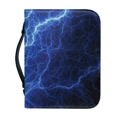Lightning Plasma Print Leather Bible Cover