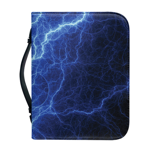 Lightning Plasma Print Leather Bible Cover