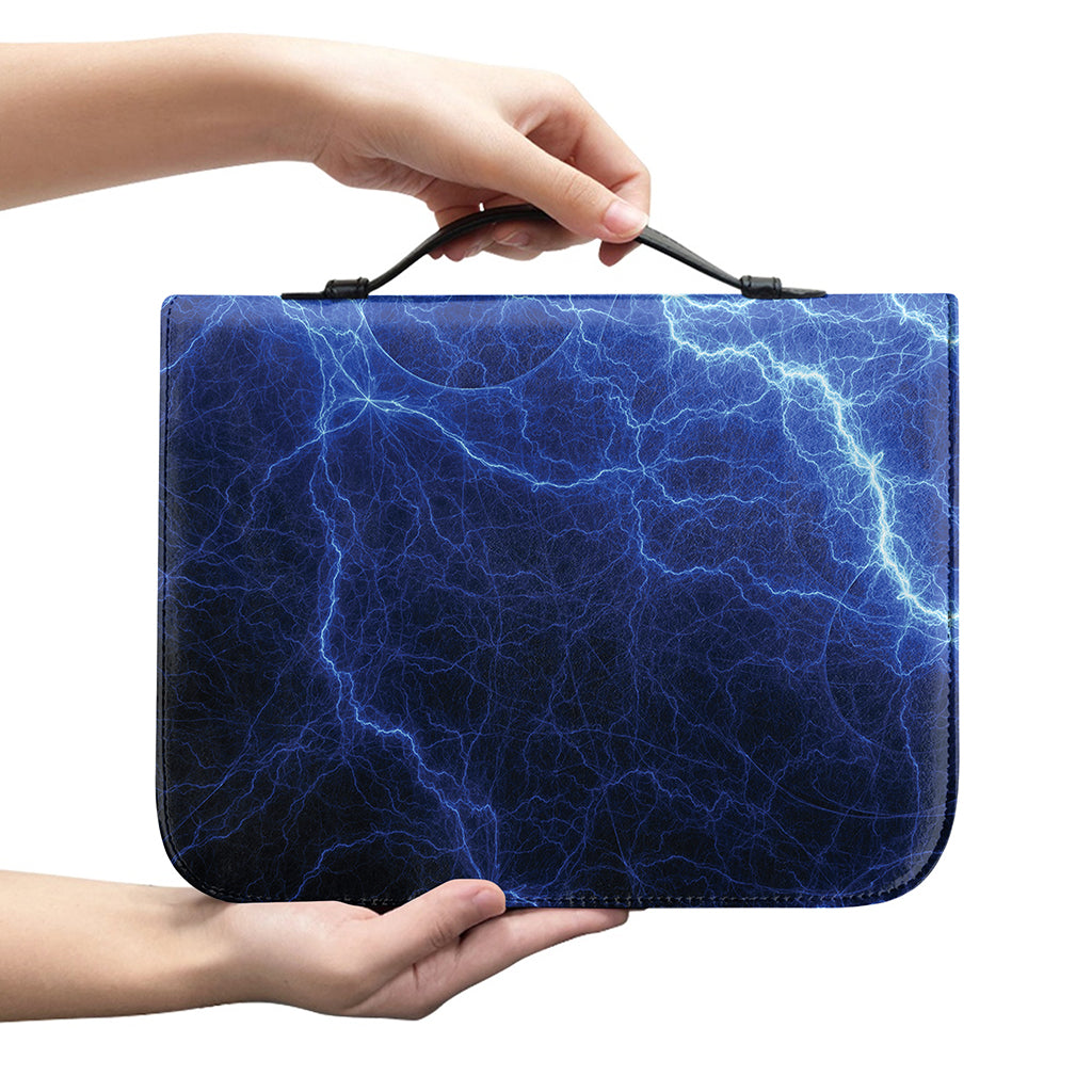 Lightning Plasma Print Leather Bible Cover