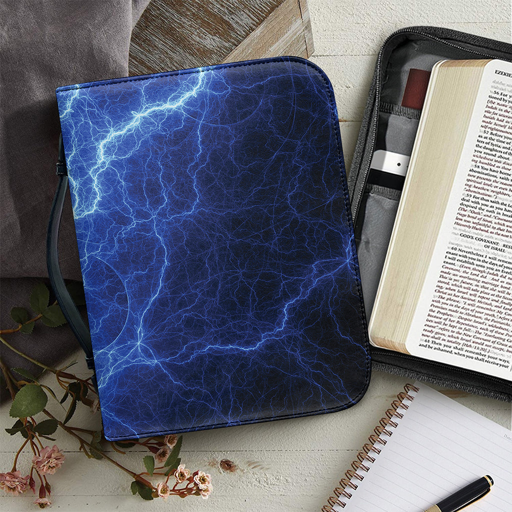 Lightning Plasma Print Leather Bible Cover