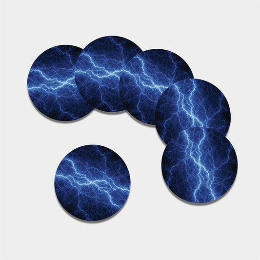 Lightning Plasma Print Leather Coaster Set