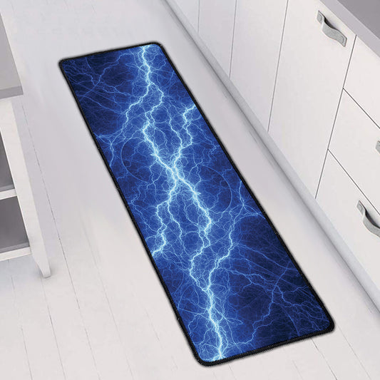 Lightning Plasma Print Long Kitchen Mat