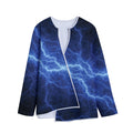 Lightning Plasma Print Long Sleeve Short Coat