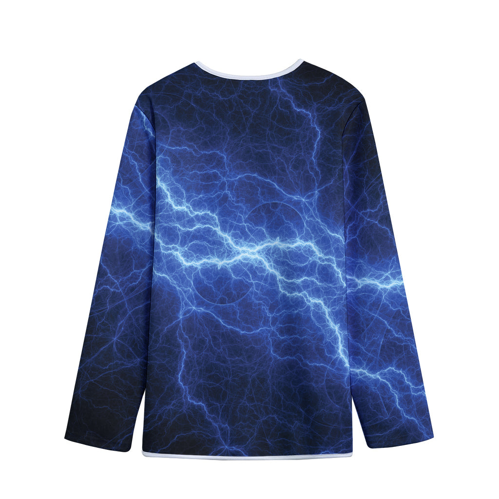 Lightning Plasma Print Long Sleeve Short Coat