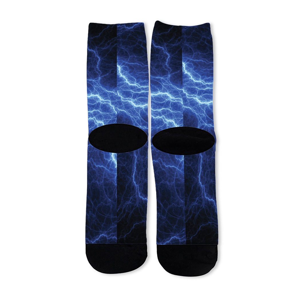 Lightning Plasma Print Long Socks