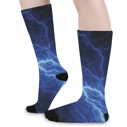 Lightning Plasma Print Long Socks