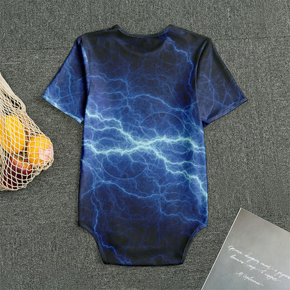Lightning Plasma Print Men's Bodysuit