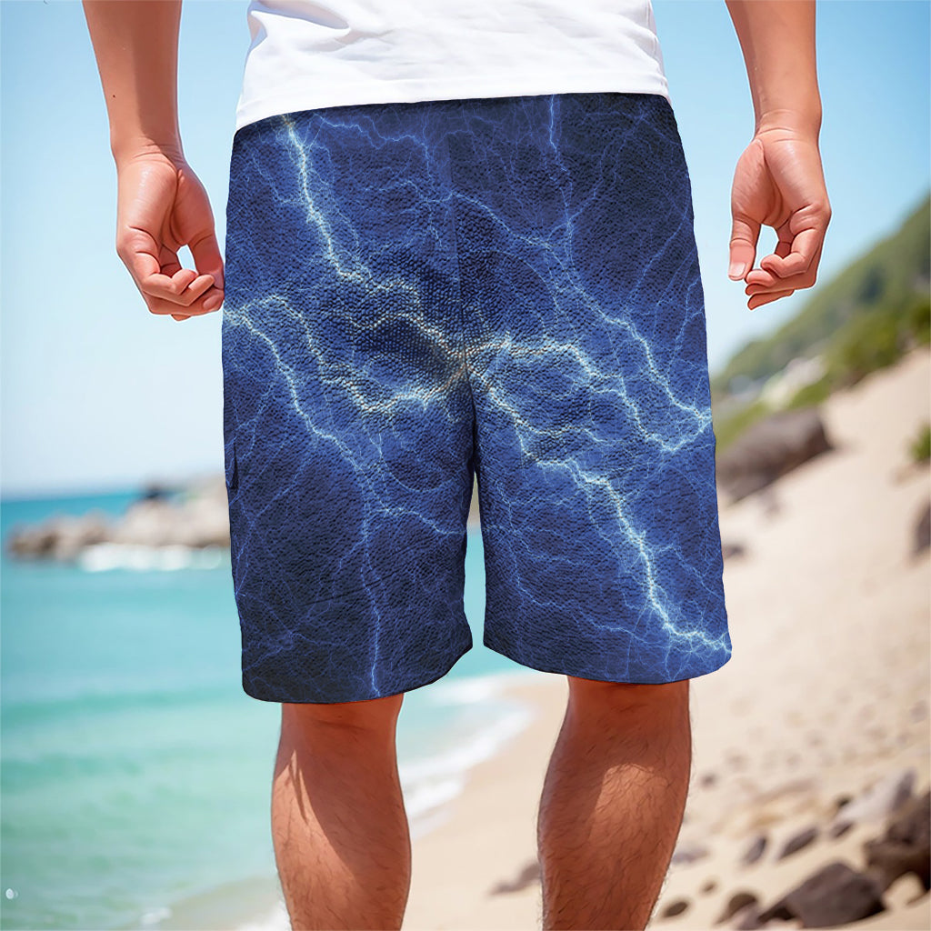 Lightning Plasma Print Men's Cargo Shorts