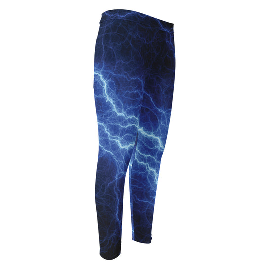Lightning Plasma Print Men's Compression Pants