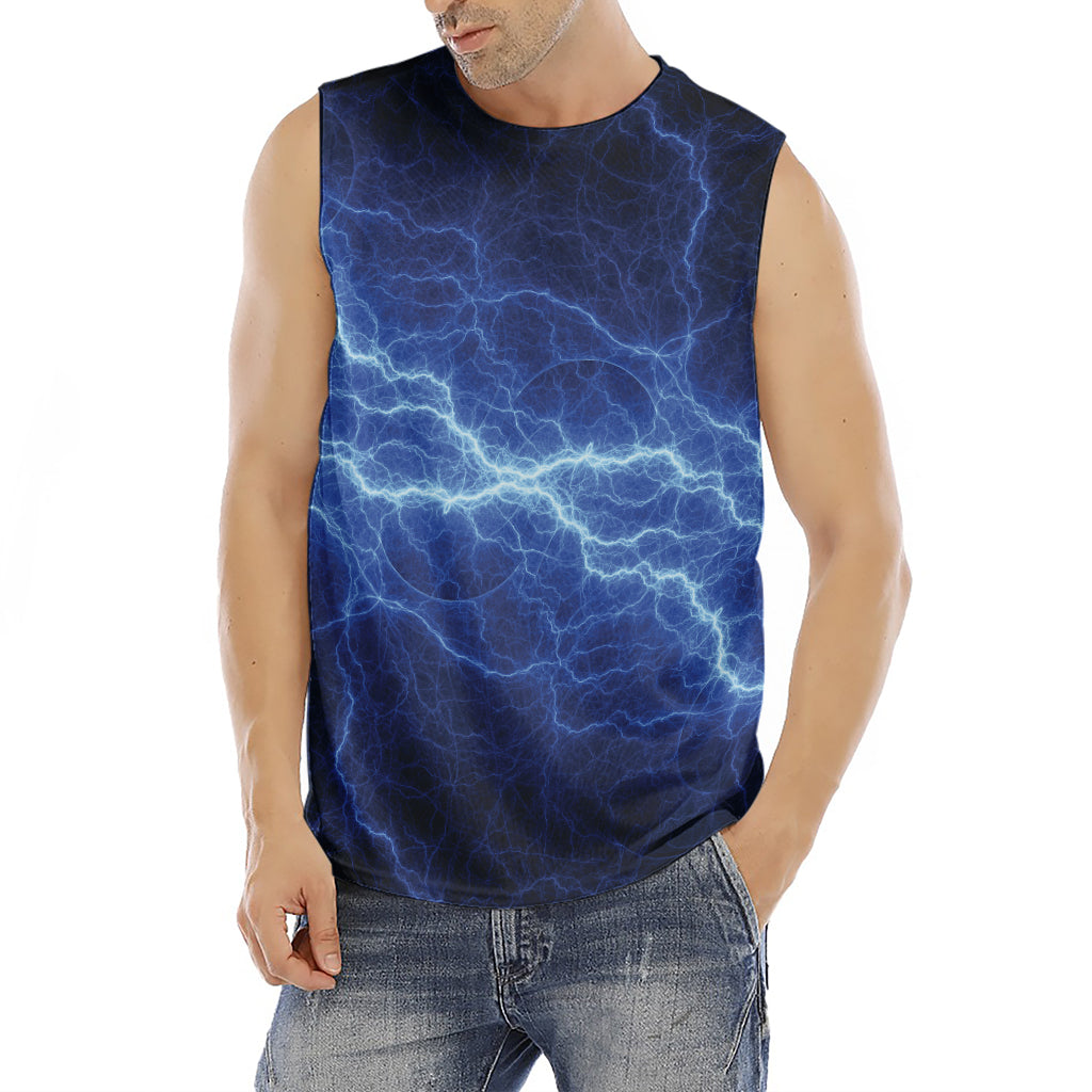 Lightning Plasma Print Men's Fitness Tank Top