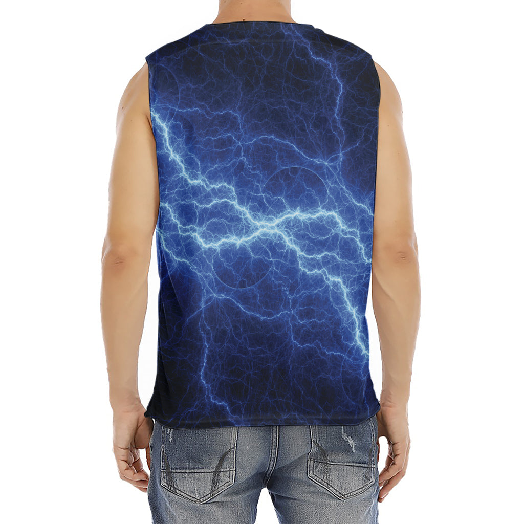 Lightning Plasma Print Men's Fitness Tank Top