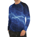 Lightning Plasma Print Men's Long Sleeve Rash Guard