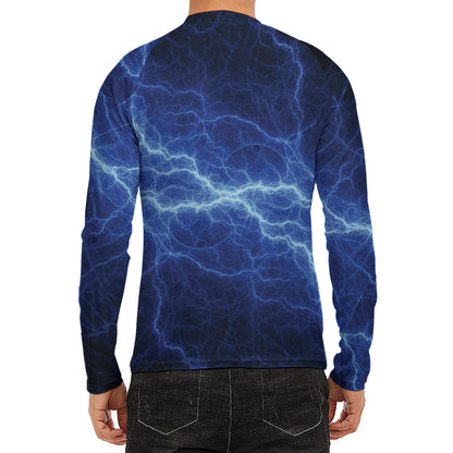 Lightning Plasma Print Men's Long Sleeve Rash Guard