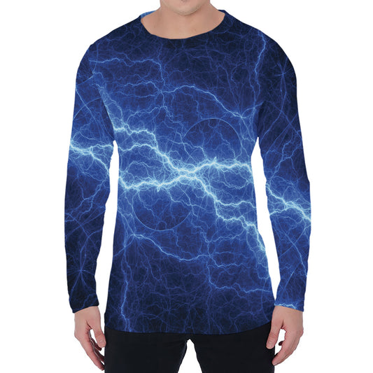Lightning Plasma Print Men's Long Sleeve T-Shirt