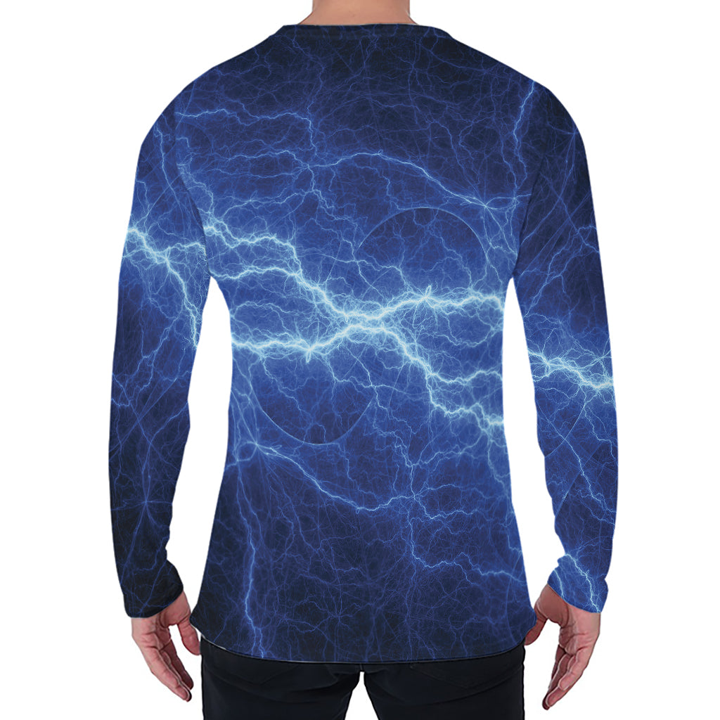 Lightning Plasma Print Men's Long Sleeve T-Shirt