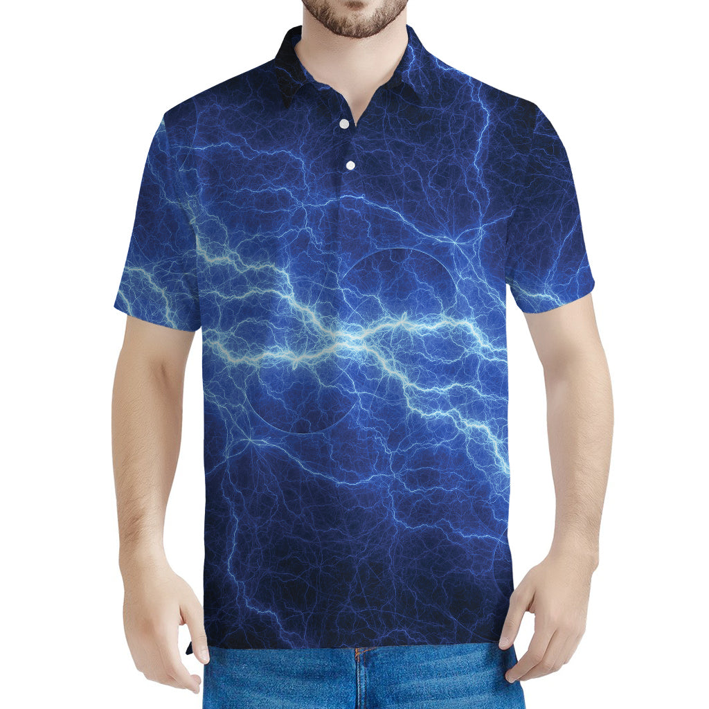 Lightning Plasma Print Men's Polo Shirt