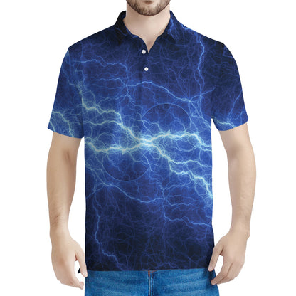 Lightning Plasma Print Men's Polo Shirt