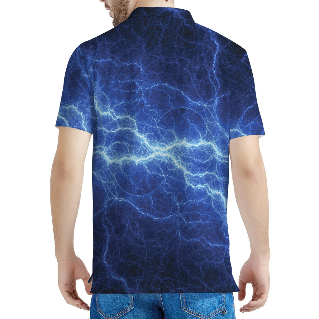 Lightning Plasma Print Men's Polo Shirt