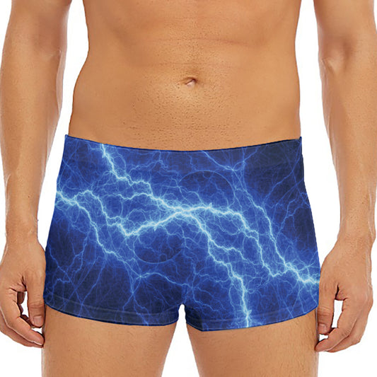 Lightning Plasma Print Men's Short Boxer Briefs