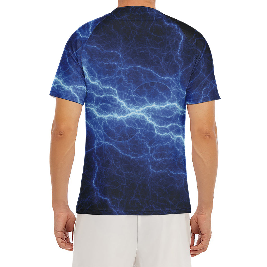 Lightning Plasma Print Men's Short Sleeve Rash Guard