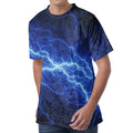 Lightning Plasma Print Men's Velvet T-Shirt