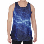 Lightning Plasma Print Men's Velvet Tank Top
