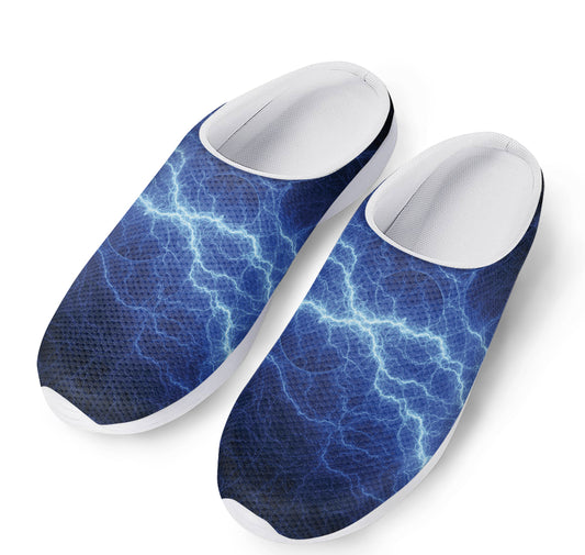 Lightning Plasma Print Mesh Casual Shoes