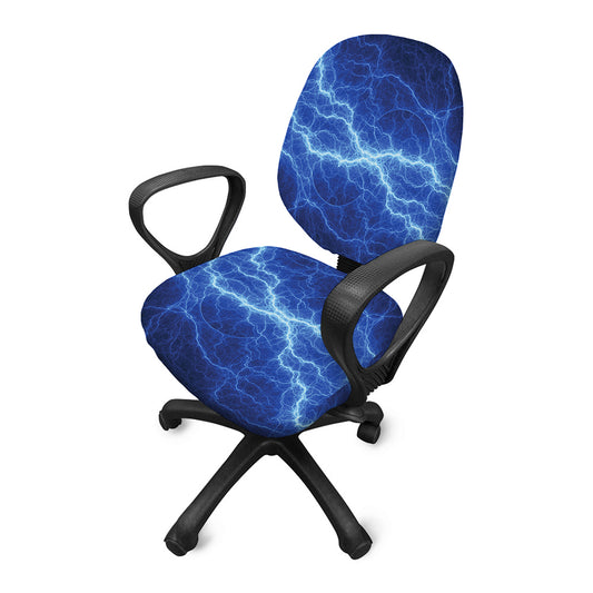 Lightning Plasma Print Office Chair Cover