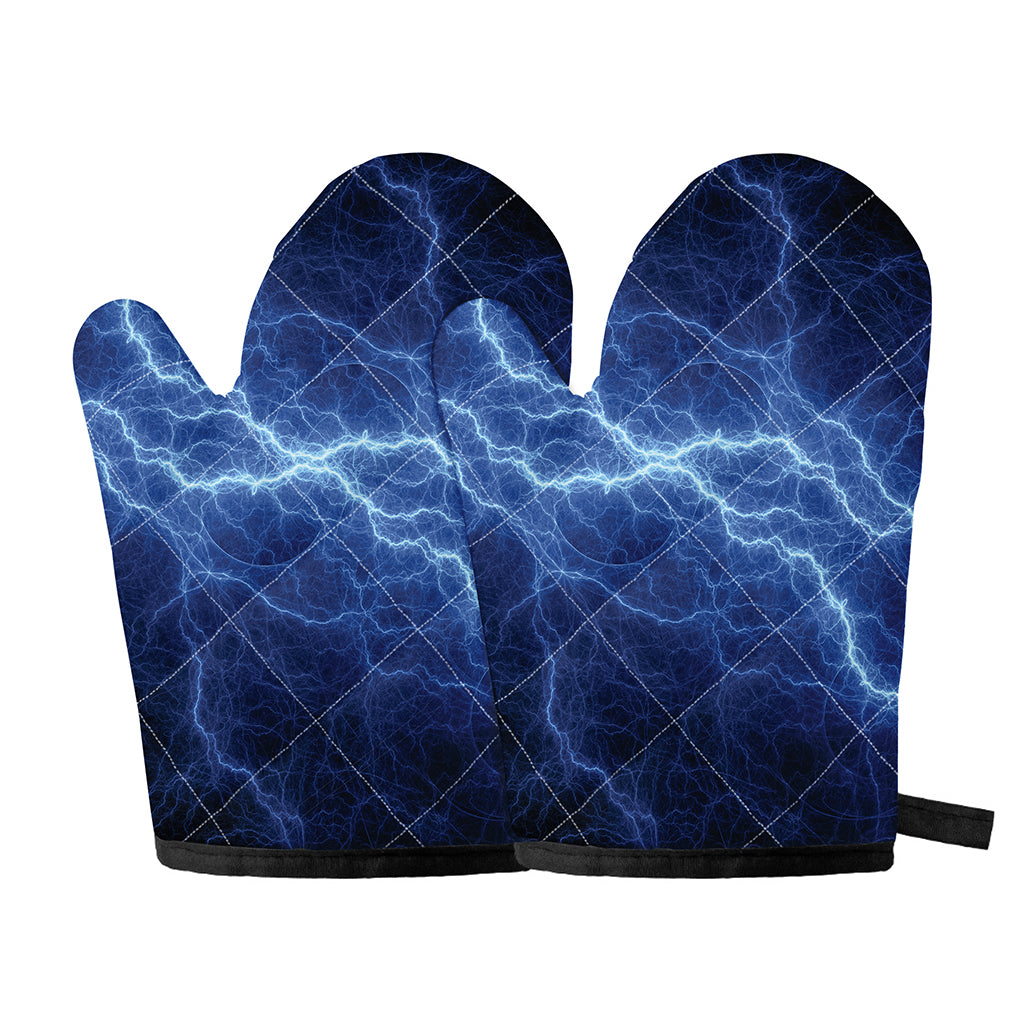 Lightning Plasma Print Oven Mitts