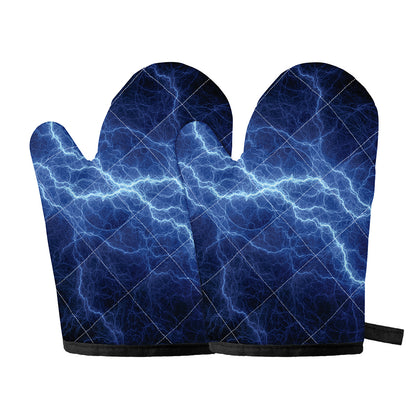 Lightning Plasma Print Oven Mitts