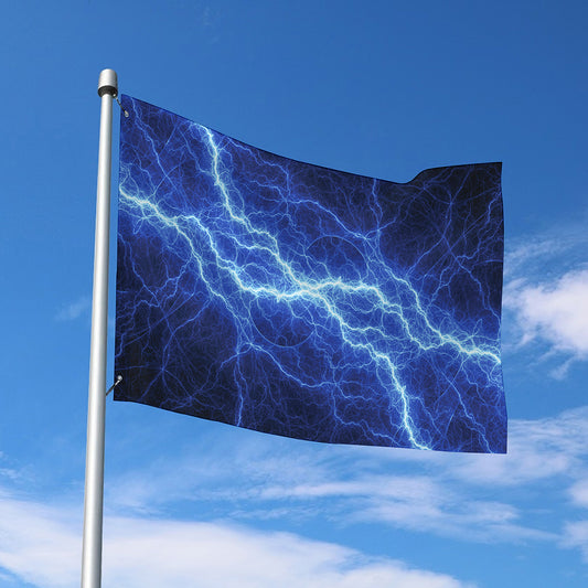 Lightning Plasma Print Polyester Flag